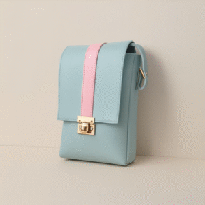 Slate Green with Pink Strap Bag